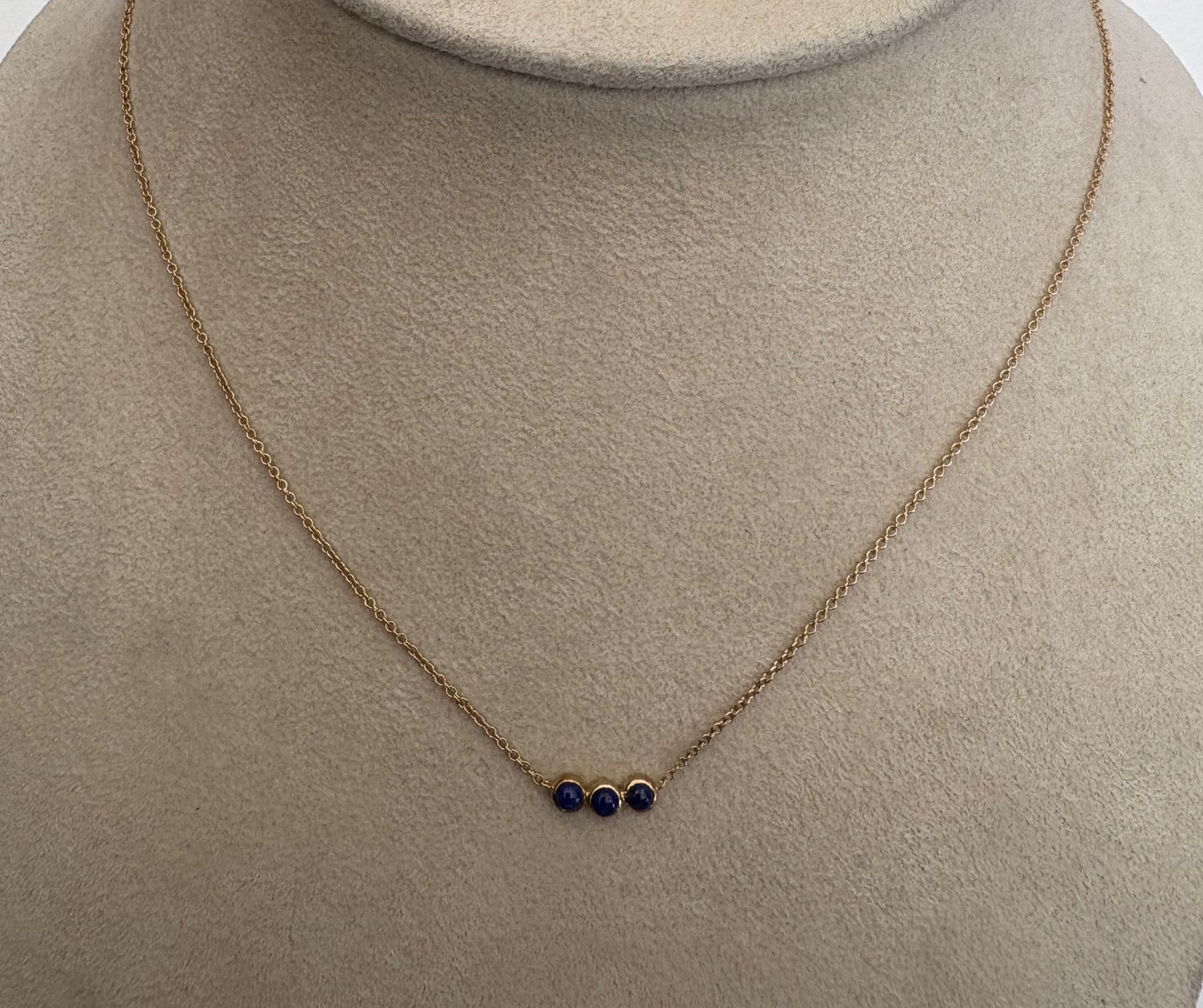 3-Stone Tube Pendant on Chain