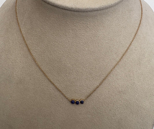 3-Stone Tube Pendant on Chain